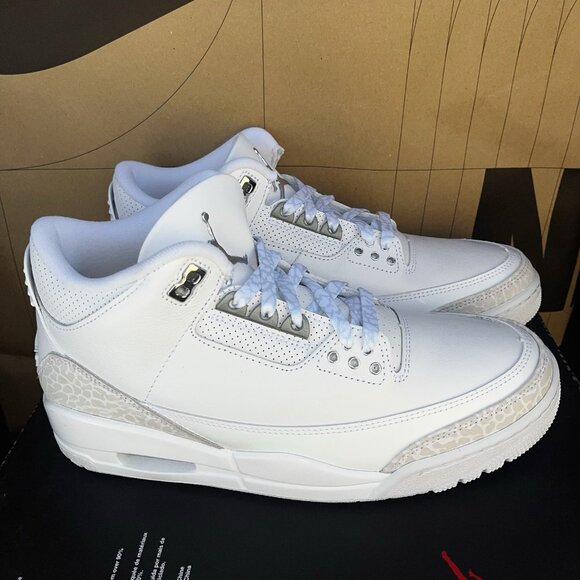 NEW Nike Air Jordan 3 Retro CT8532-111 White Silver Pure Money Men Size 11.5 main image 4